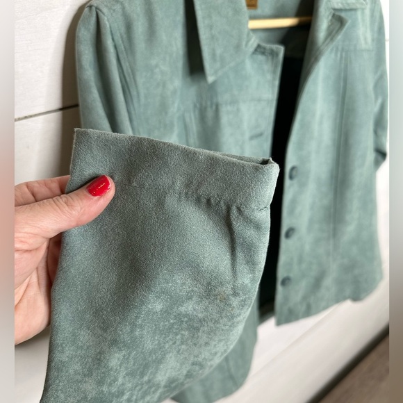 Saddle Ridge Vintage Western Suede Shacket Women's Sage Jacket - Size Medium - Picture 2 of 7